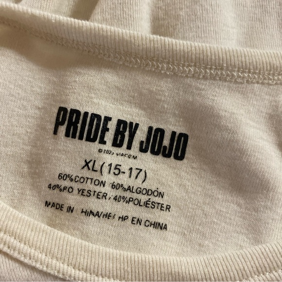 Pride By JoJo Women XL 15-17 Crop Top Summer Love Heart Short Sleeve Shirt Relax - Picture 6 of 10